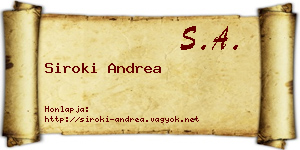 Siroki Andrea névjegykártya